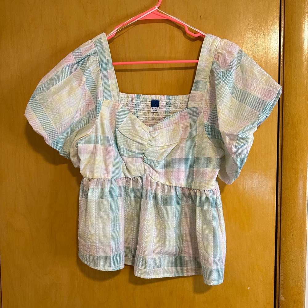 Multi Color Puff Sleeve Top